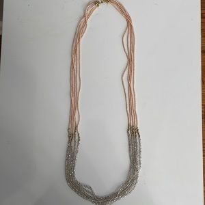 Pink, Grey & Gold Seed Bead Necklace